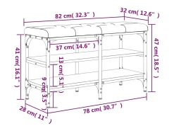 vidaxl Móvel De Arrumação|Sapateira*Banco sapateira 82x32x47 cm derivados madeira carvalho fumado Natural claro