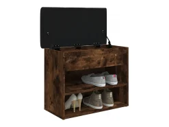 vidaxl Móvel De Arrumação|Sapateira*Banco sapateira 62x32x50 cm derivados madeira carvalho fumado Natural escuro