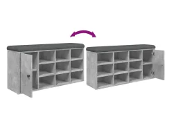 vidaxl Móvel De Arrumação|Sapateira*Banco sapateira 102x32x50 cm derivados madeira cimento Cinzento