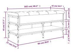vidaxl Móvel De Arrumação|Sapateira*Banco sapateira 102x42x45 cm derivados madeira sonoma Cinzento