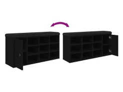 vidaxl Móvel De Arrumação|Sapateira*Banco sapateira 102x32x50 cm derivados de madeira Preto