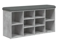 vidaxl Móvel De Arrumação|Sapateira*Banco sapateira 102x32x50 cm derivados madeira cinzento cimento Cinzento claro
