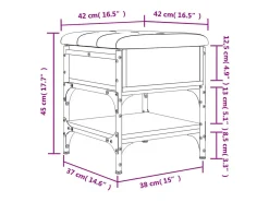 vidaxl Móvel De Arrumação|Sapateira*Banco sapateira 42x42x45cm derivados de madeira sonoma Cinzento