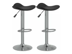 vidaxl Banco*Bancos de bar 2 pcs aço cromado e couro artificial Preto