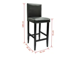 vidaxl Banco*Bancos de bar 2 pcs couro artificial Preto