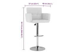 vidaxl Banco*Bancos de bar 2 pcs couro artificial Branco