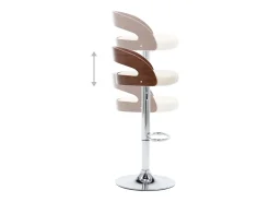 vidaxl Banco*Bancos de bar 2 pcs couro artificial e madeira curvada Creme