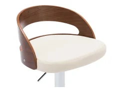 vidaxl Banco*Bancos de bar 2 pcs couro artificial e madeira curvada Creme