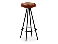 vidaxl Banco*Bancos de bar 2 pcs couro genuíno Castanho