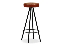 vidaxl Banco*Bancos de bar 2 pcs couro genuíno Castanho
