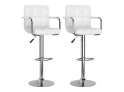 Banco*Bancos de bar 2 pcs couro artificial PT489864 Branco