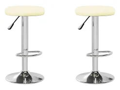 vidaxl Banco*Bancos de bar 2 pcs couro artificial cor Creme