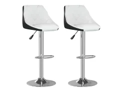 vidaxl Banco*Bancos de bar 2 pcs couro artificial branco e Preto