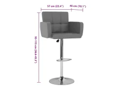 vidaxl Banco*Bancos de bar 2 pcs couro artificial Cinzento