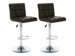 Banco*Bancos de bar 2 pcs couro artificial PT732341 Castanho