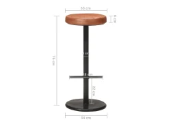 vidaxl Banco*Bancos de bar 2 pcs couro genuíno Castanho
