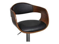 vidaxl Banco*Bancos de bar 2 pcs madeira curvada e couro artificial Preto