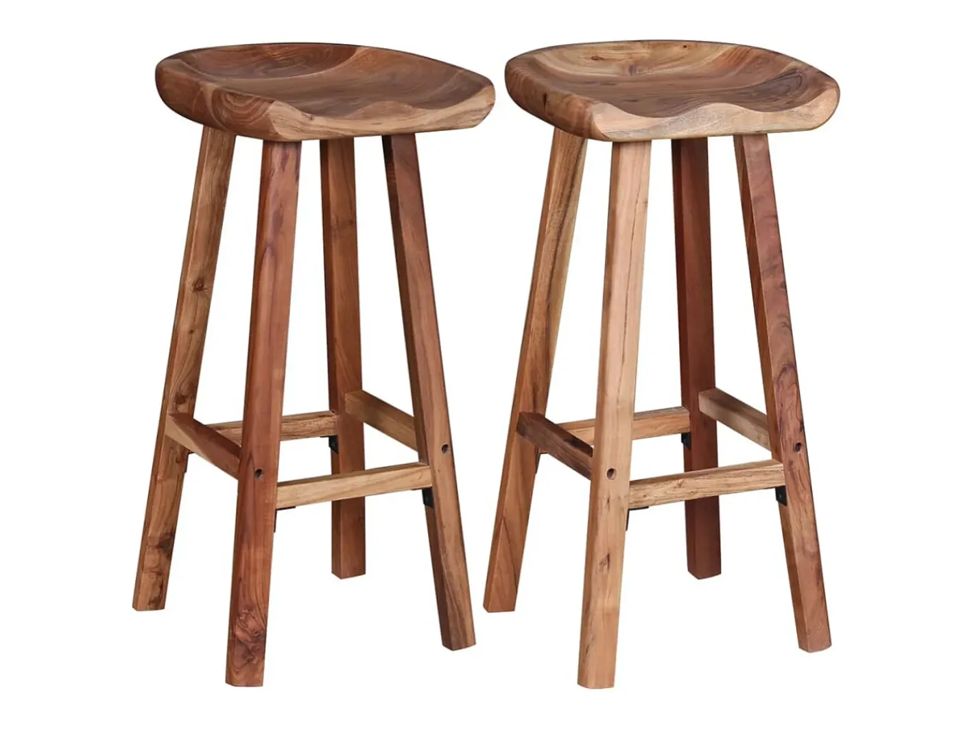 vidaxl Banco*Bancos de bar 2 pcs madeira acácia maciça Natural claro