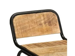 vidaxl Banco*Bancos de bar 4 pcs Madeira Maciça de Mangueira Rústica Natural claro