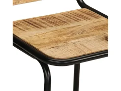 vidaxl Banco*Bancos de bar 4 pcs Madeira Maciça de Mangueira Rústica Natural claro