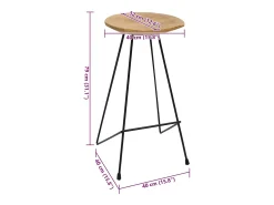 vidaxl Banco*Bancos de bar 2 pcs madeira de teca maciça Natural claro