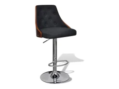 vidaxl Banco*Bancos de bar 2 pcs madeira curvada e tecido Cinzento
