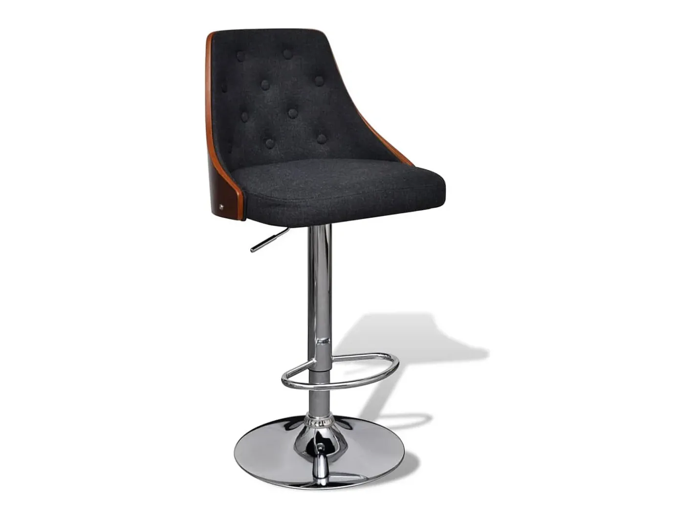 vidaxl Banco*Bancos de bar 2 pcs madeira curvada e tecido Cinzento
