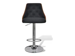vidaxl Banco*Bancos de bar 2 pcs madeira curvada e tecido Cinzento