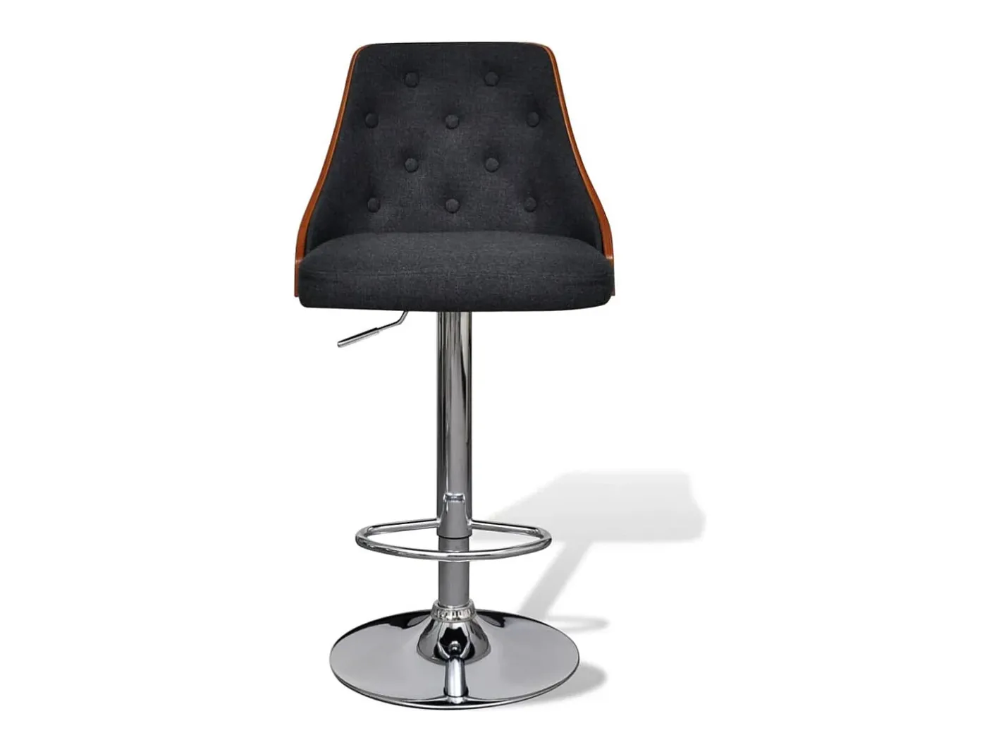 vidaxl Banco*Bancos de bar 2 pcs madeira curvada e tecido Cinzento