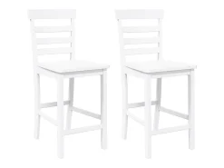 vidaxl Banco*Bancos de bar 2 pcs madeira de seringueira maciça Branco