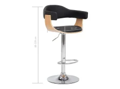 vidaxl Banco*Bancos de bar 2 pcs madeira curvada e couro artificial Preto