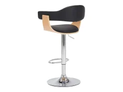 vidaxl Banco*Bancos de bar 2 pcs madeira curvada e couro artificial Preto