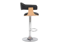 vidaxl Banco*Bancos de bar 2 pcs madeira curvada e couro artificial Preto