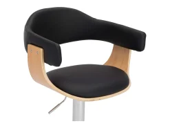 vidaxl Banco*Bancos de bar 2 pcs madeira curvada e couro artificial Preto