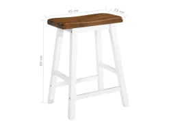 vidaxl Banco*Bancos de bar 2 pcs madeira maciça Natural claro
