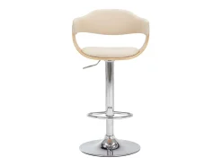 Banco*Bancos de bar 2 pcs madeira curvada e couro artificial PT913337 Creme