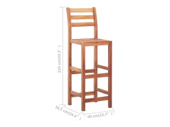 vidaxl Banco*Bancos de bar 2 pcs madeira de acácia maciça Natural claro