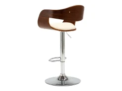 vidaxl Banco*Bancos de bar 2 pcs madeira curvada e couro artificial Creme