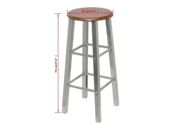 vidaxl Banco*Bancos de bar 2 pcs metal com assento MDF Prateado