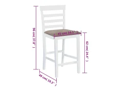 vidaxl Banco*Bancos de bar 2 pcs tecido Branco