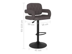 Outlet Bancos de bar 2 pcs tecido cinzento-acastanhado Banco