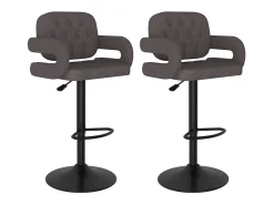 Outlet Bancos de bar 2 pcs tecido cinzento-acastanhado Banco
