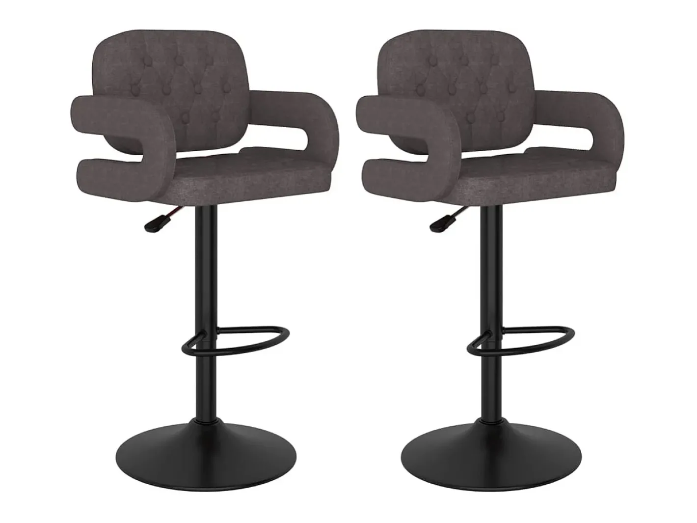 Outlet Bancos de bar 2 pcs tecido cinzento-acastanhado Banco