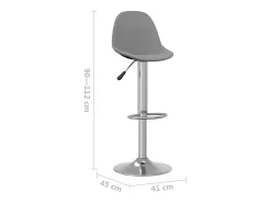 vidaxl Banco*Bancos de bar 2 pcs tecido Cinzento