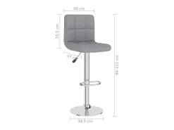 vidaxl Banco*Bancos de bar 2 pcs tecido -claro Cinzento