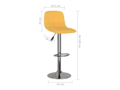 vidaxl Banco*Bancos de bar 2 pcs tecido Amarelo