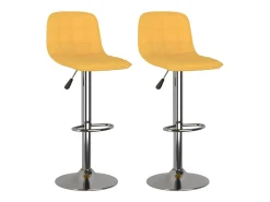 vidaxl Banco*Bancos de bar 2 pcs tecido Amarelo