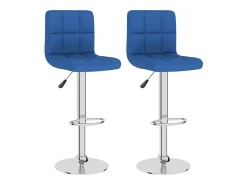 vidaxl Banco*Bancos de bar 2 pcs tecido Azul