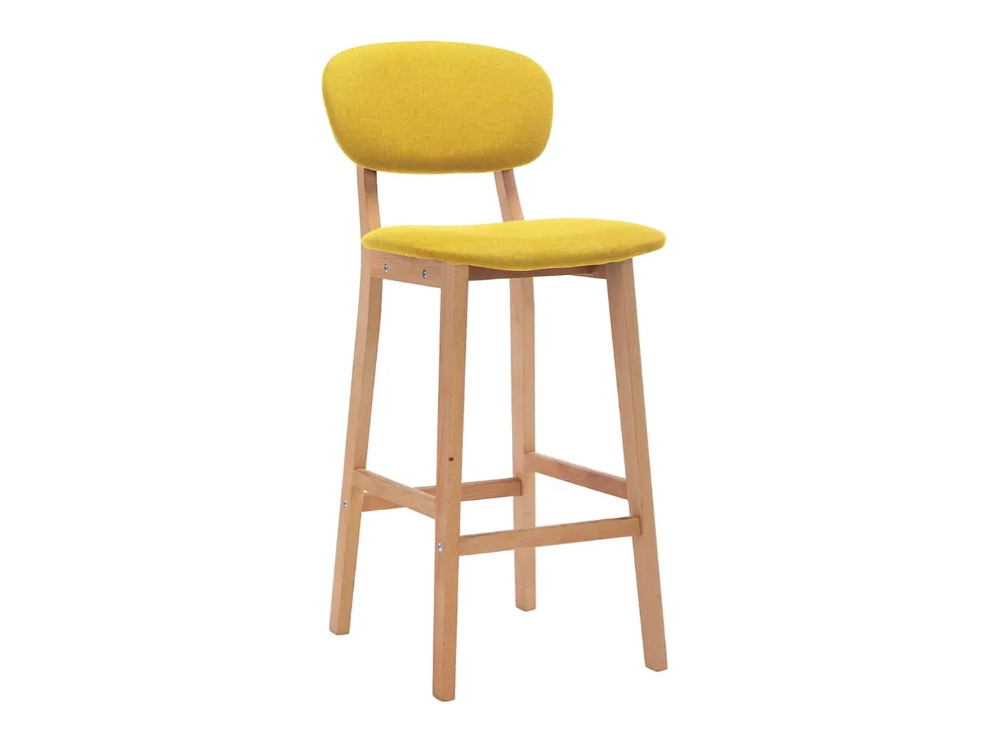 vidaxl Banco*Bancos de bar 2 pcs tecido mostarda Amarelo