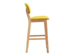 vidaxl Banco*Bancos de bar 2 pcs tecido mostarda Amarelo
